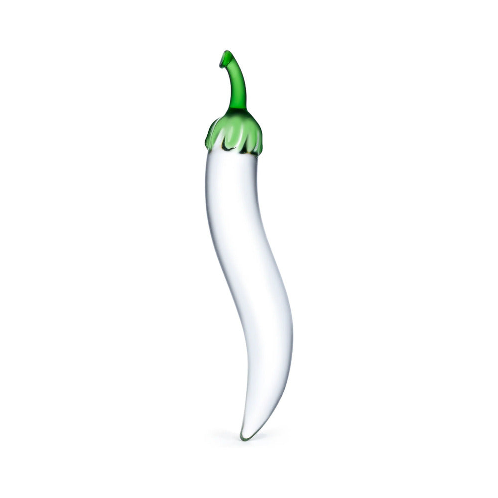 Glas Glass Naturals Chili Pepper Dildo-Clear 8"