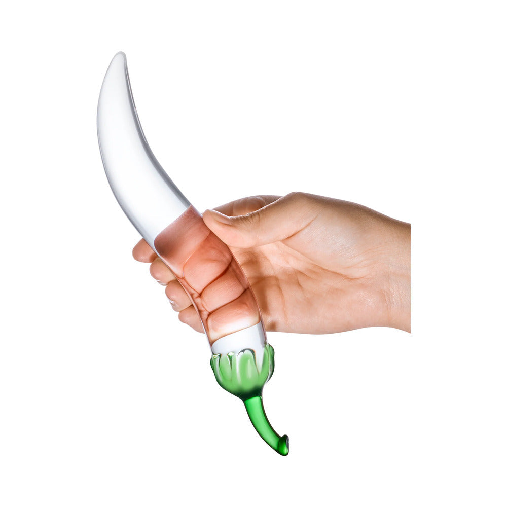 Glas Glass Naturals Chili Pepper Dildo-Clear 8"