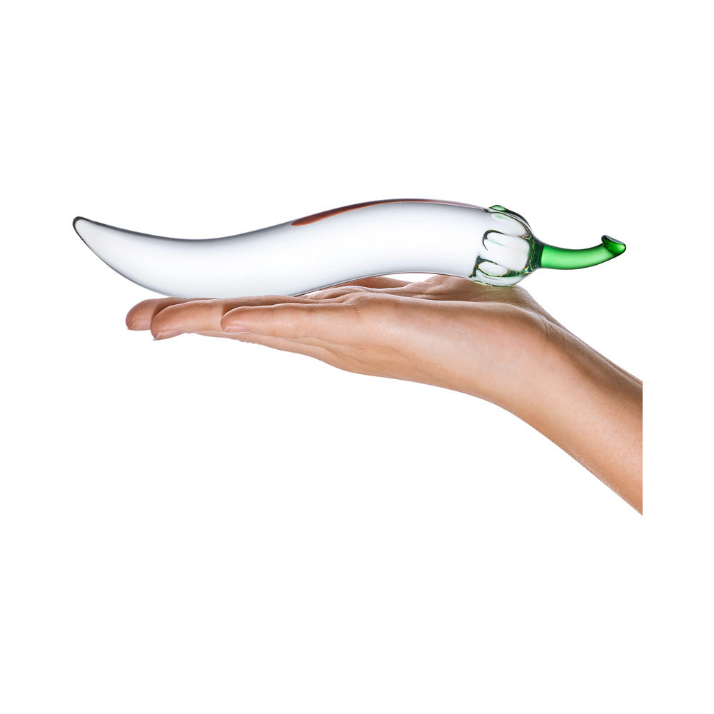 Glas Glass Naturals Chili Pepper Dildo-Clear 8"