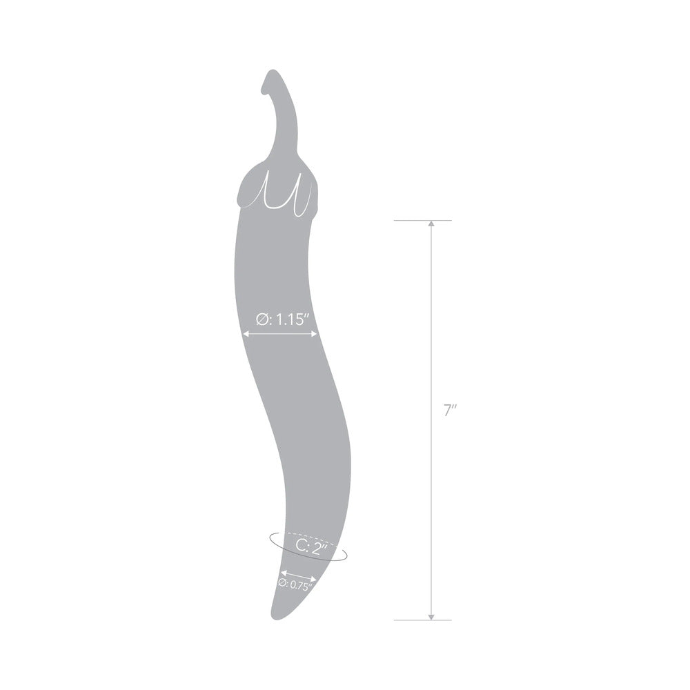 Glas Glass Naturals Chili Pepper Dildo-Clear 8"