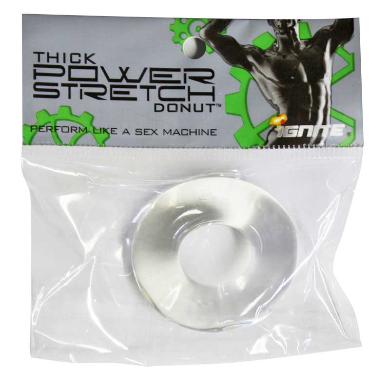 Ignite Thick Power Stretch Donut Cock Ring - Clear