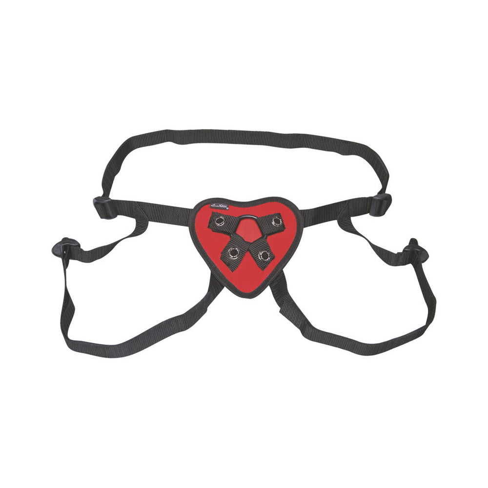 Lux Fetish Red Heart Strap On Harness Set