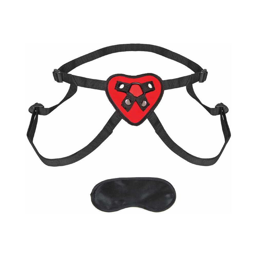 Lux Fetish Red Heart Strap On Harness Set