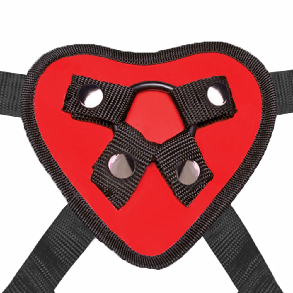 Lux Fetish Red Heart Strap On Harness Set