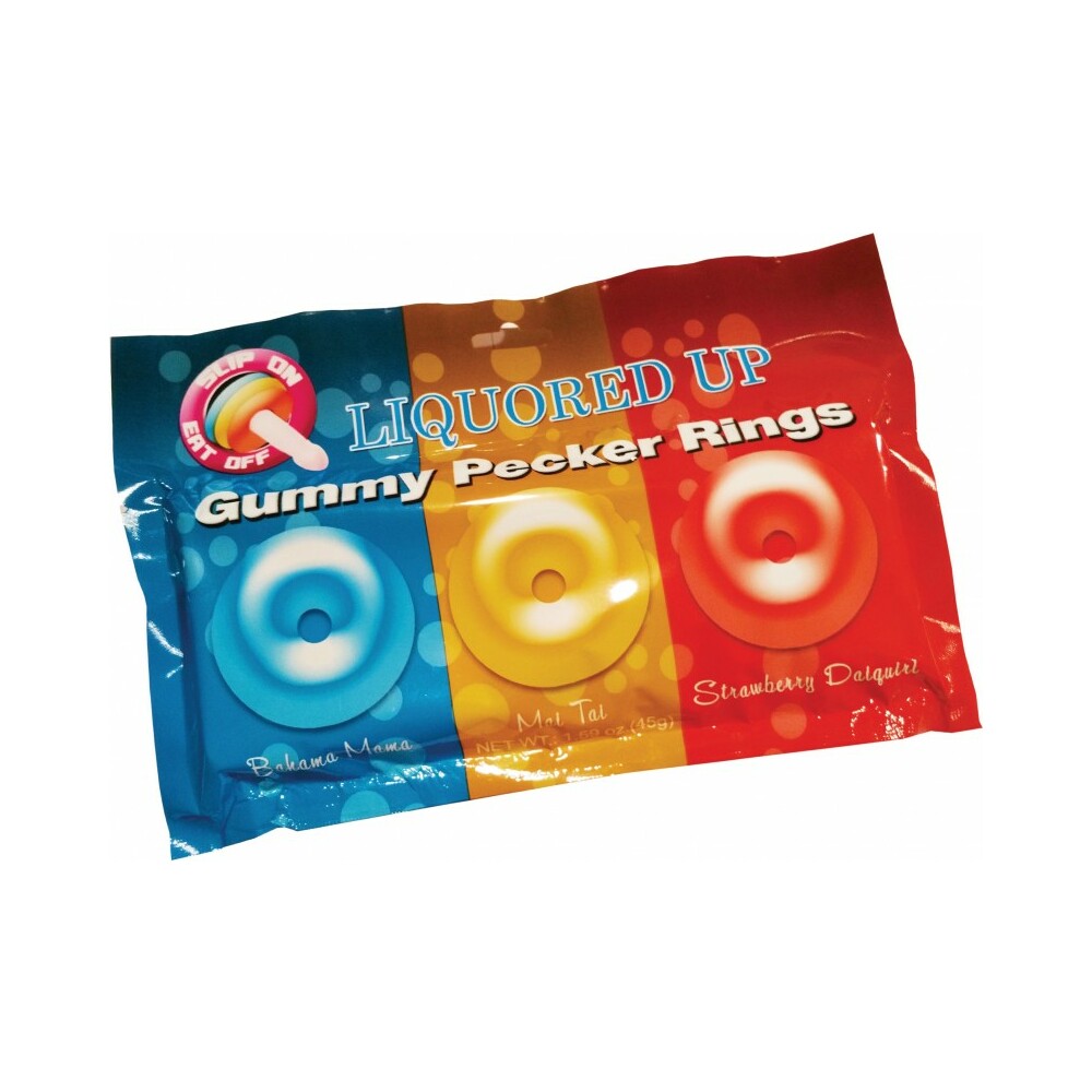 Liquored Up Pecker Gummy Rings Assorted 3pk