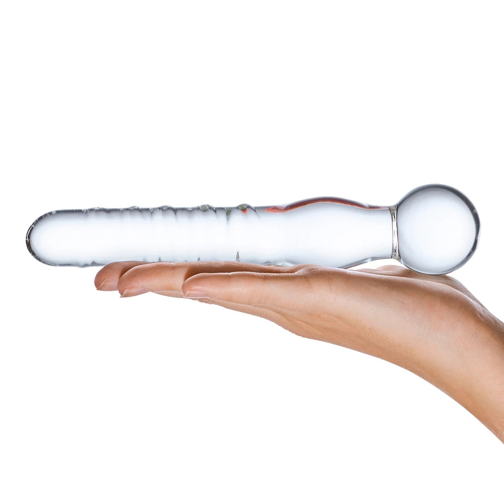 Glas Joystick Clear Glass Dildo-Clear 8"