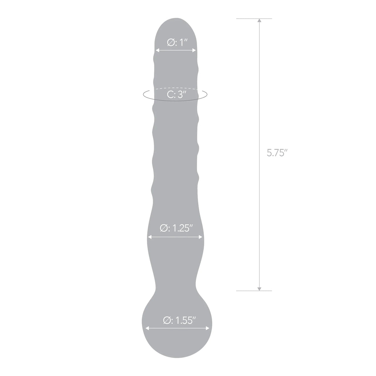 Glas Joystick Clear Glass Dildo-Clear 8"