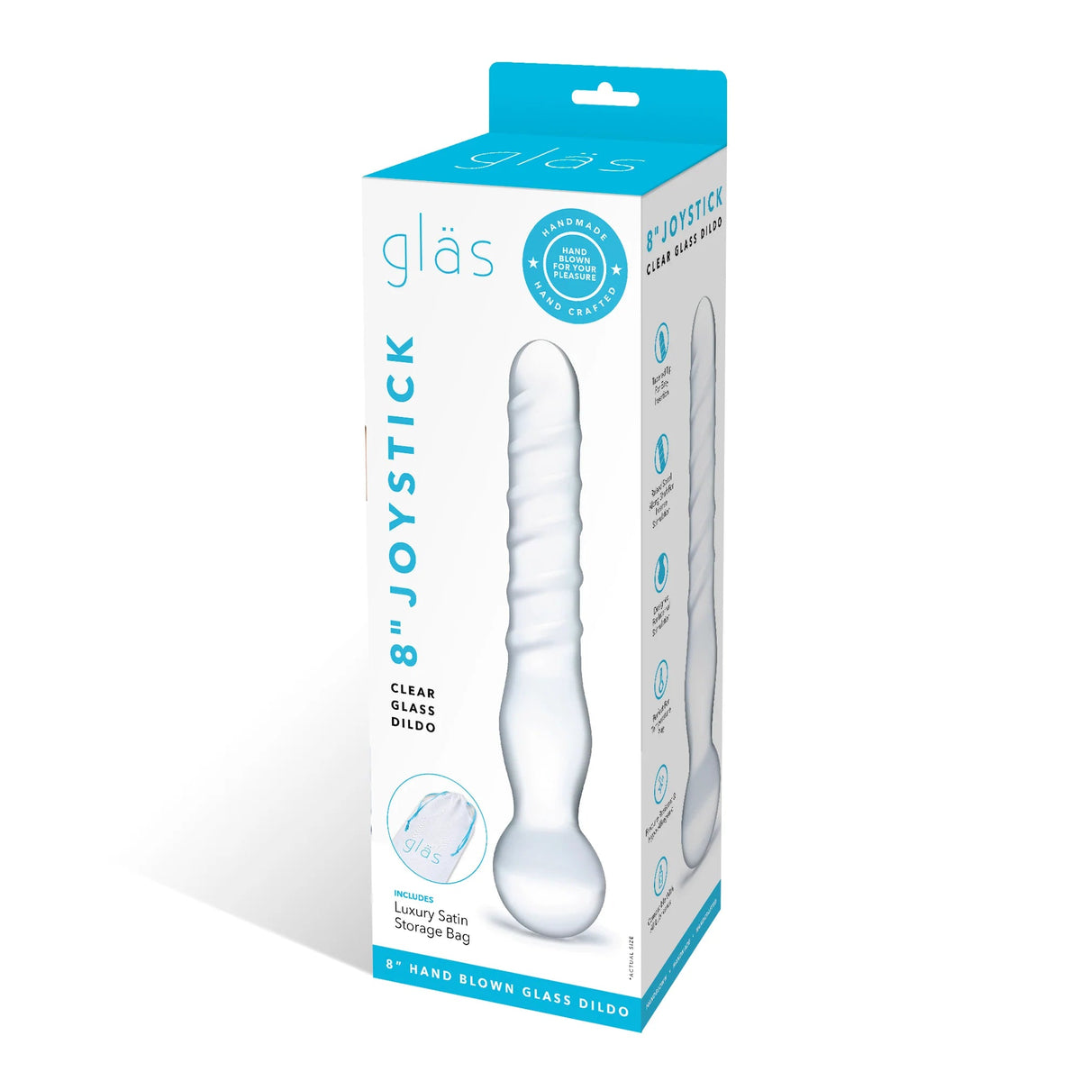 Glas Joystick Clear Glass Dildo-Clear 8"