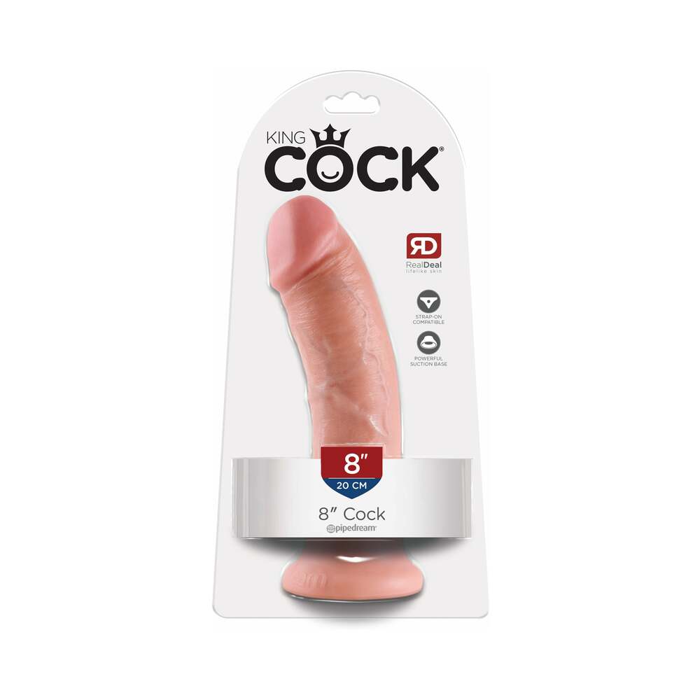 King Cock Realistic Suction Cup 8" Dong - Flesh