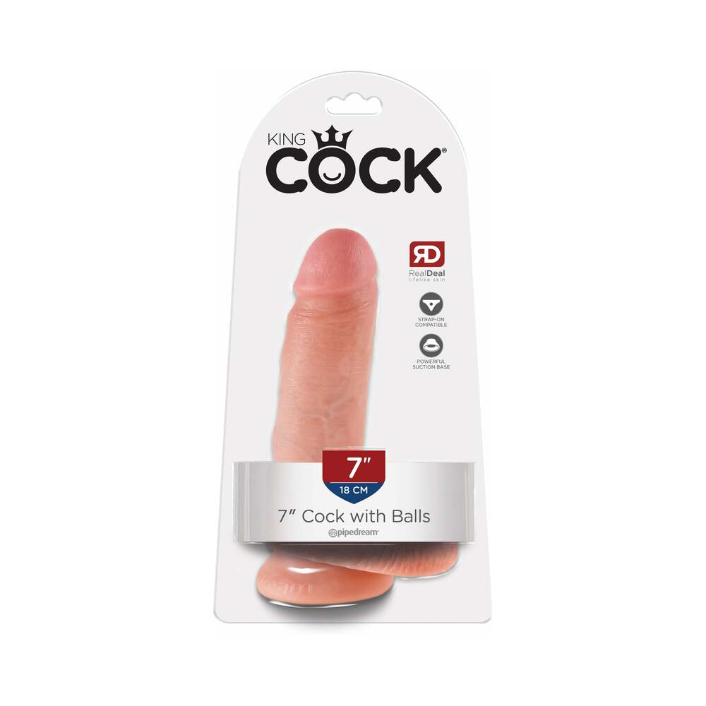 King Cock 7" Cock w/Balls - Flesh