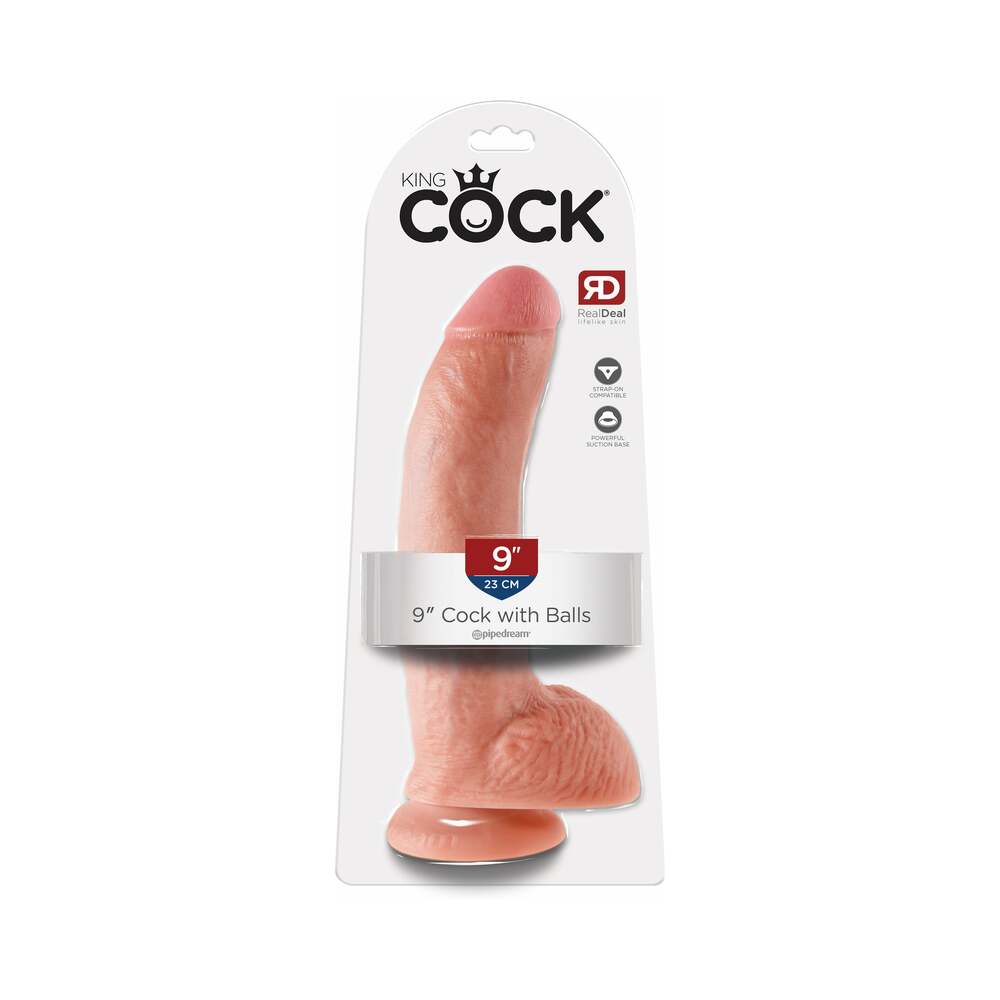 King Cock 9" Cock w/Balls - Flesh