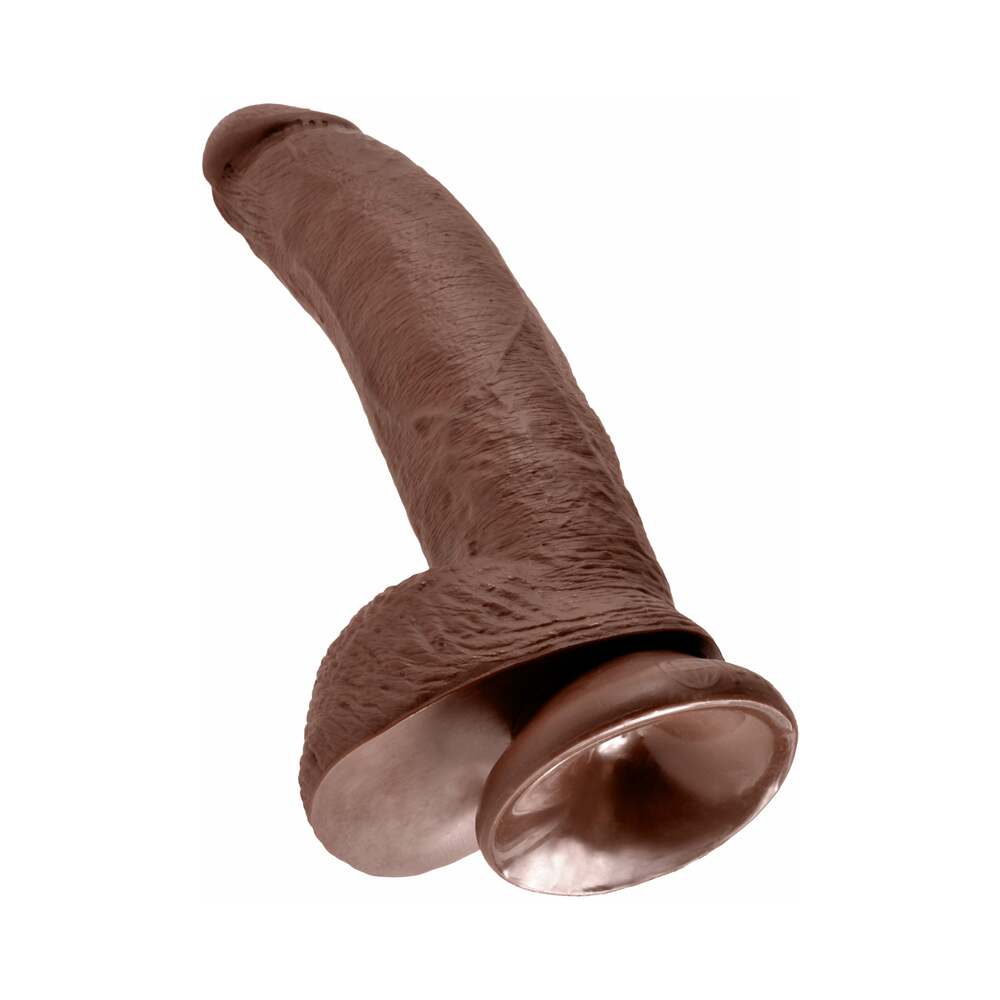 King Cock 9" Cock w/Balls - Brown