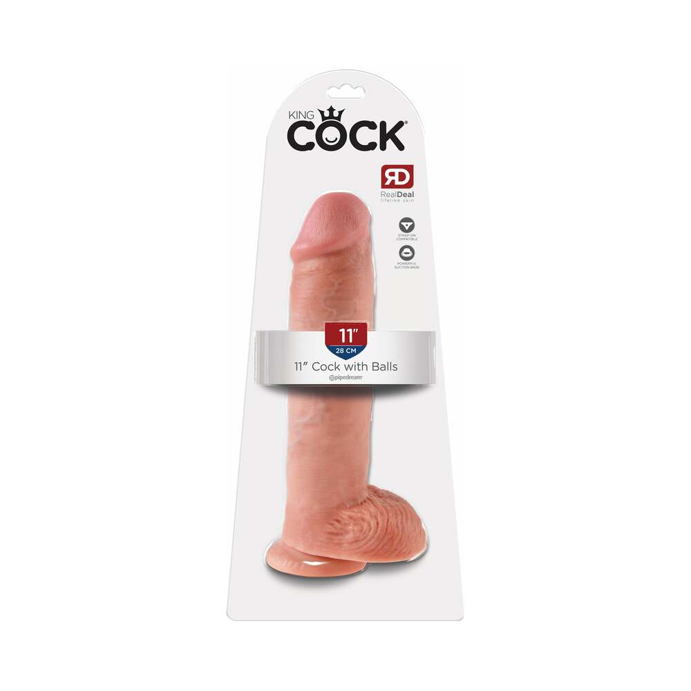 King Cock 11" Cock w/Balls - Flesh