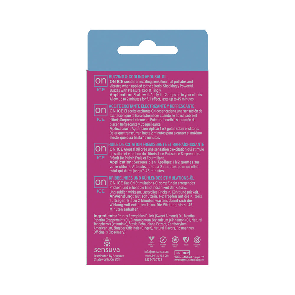 Sensuva ON Ice Arousal Oil 5ml Bottle Medium Box