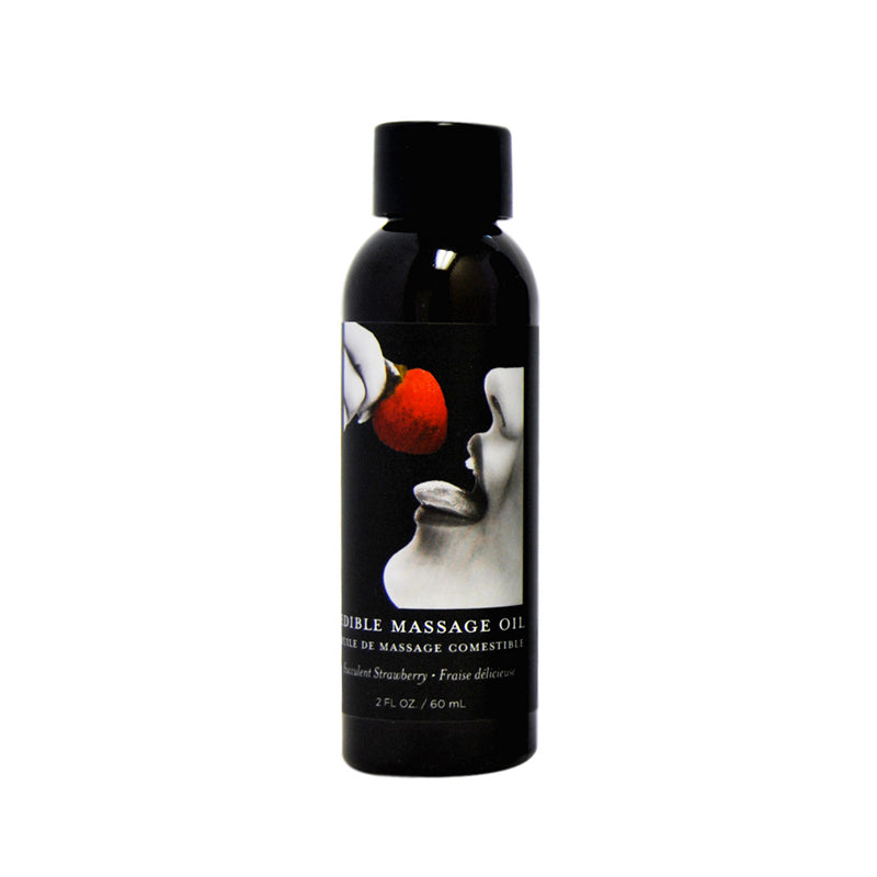 Earthly Body Edible Massage Oil-Strawberry 2oz