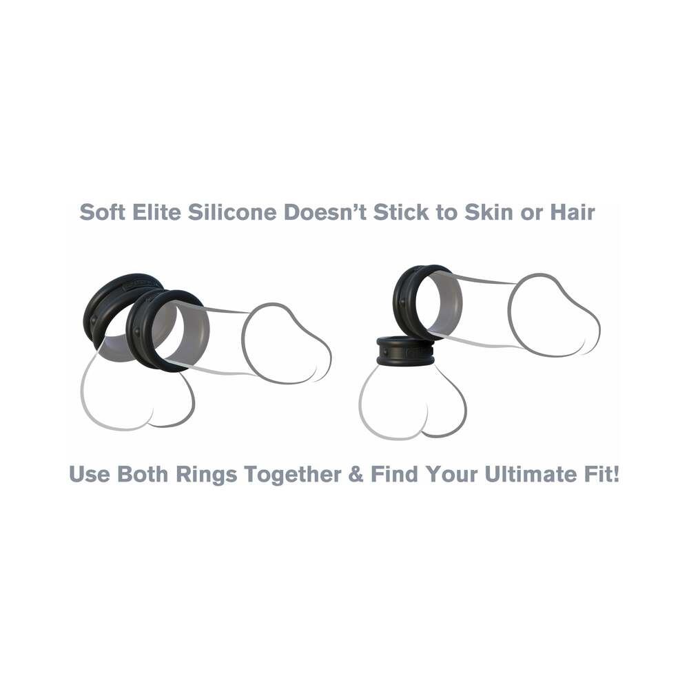 Fantasy C-Ringz Max Width Silicone Rings - Black