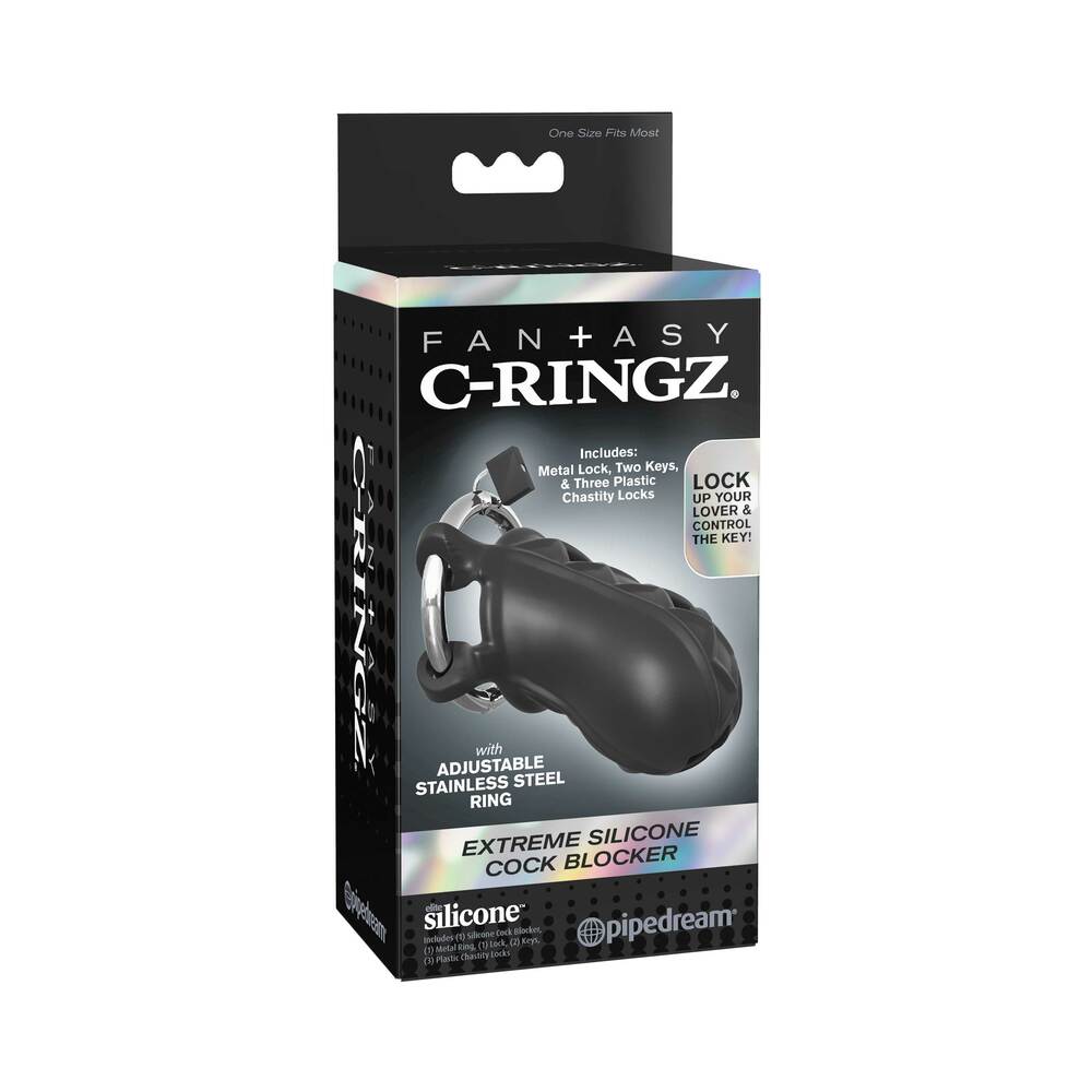 Fantasy C-Ringz Extreme Silicone Cock Blocker-Black