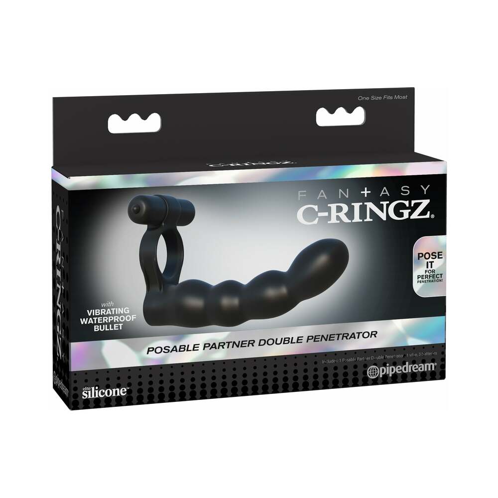 Fantasy C-Ringz Posable Partner Double Penetrator-Black