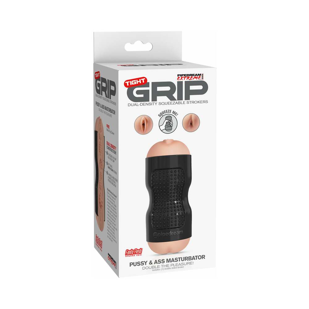 Pipedream Extreme Toyz Tight Grip Dual Density Squeezable Strokers - Pussy & Ass