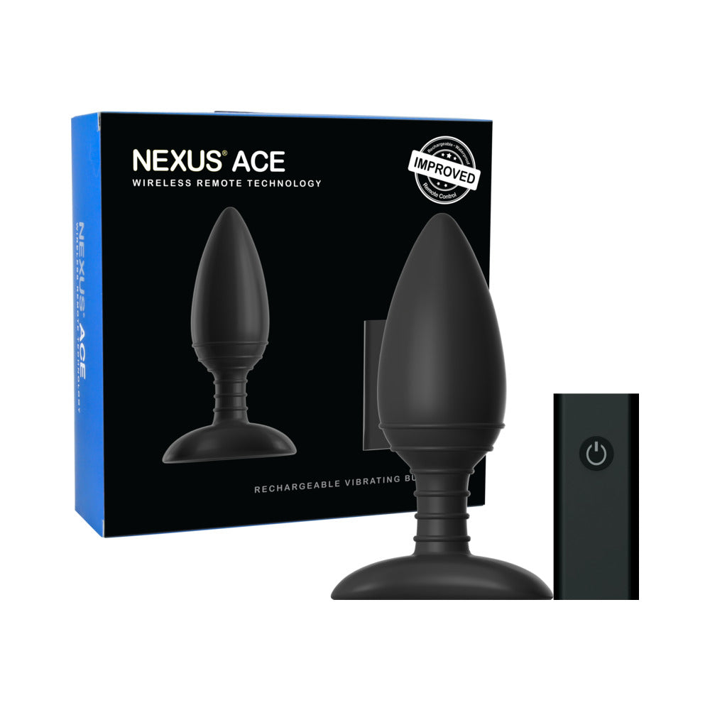 Nexus Ace Remote Control Butt Plug Large - Black