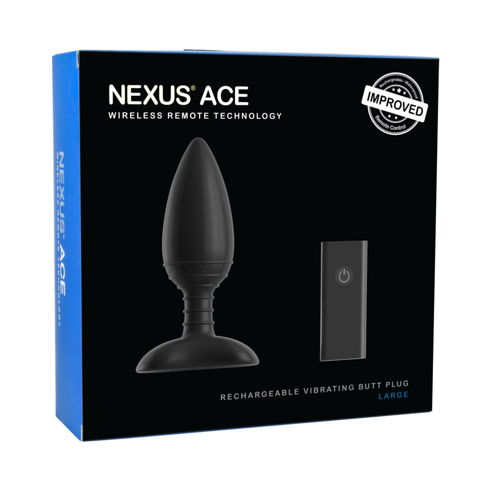 Nexus Ace Remote Control Butt Plug Large - Black