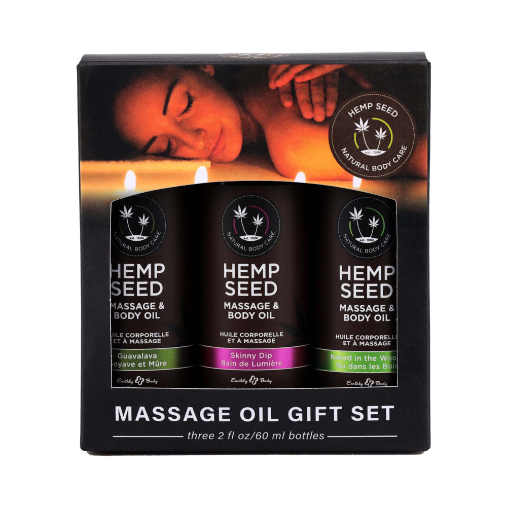 Earthly Body Massage Oil Gift Set 2oz (Set of 3)