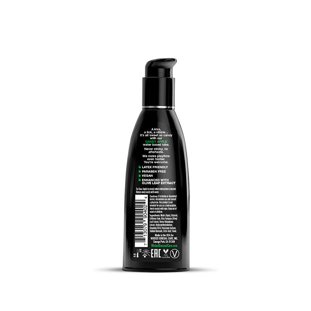 Wicked Sensual Care Aqua Flavored Lube-Candy Apple 2oz