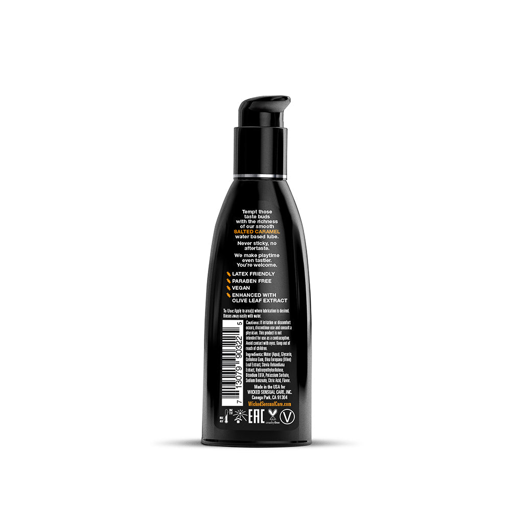 Wicked Sensual Care Aqua Flavored Lube-Salted Caramel 2oz