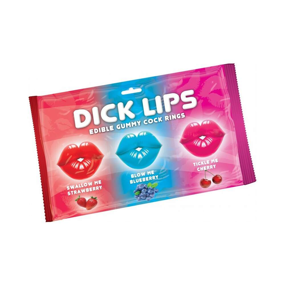 Dick Lips Gummy Cock Rings Assorted 3pk