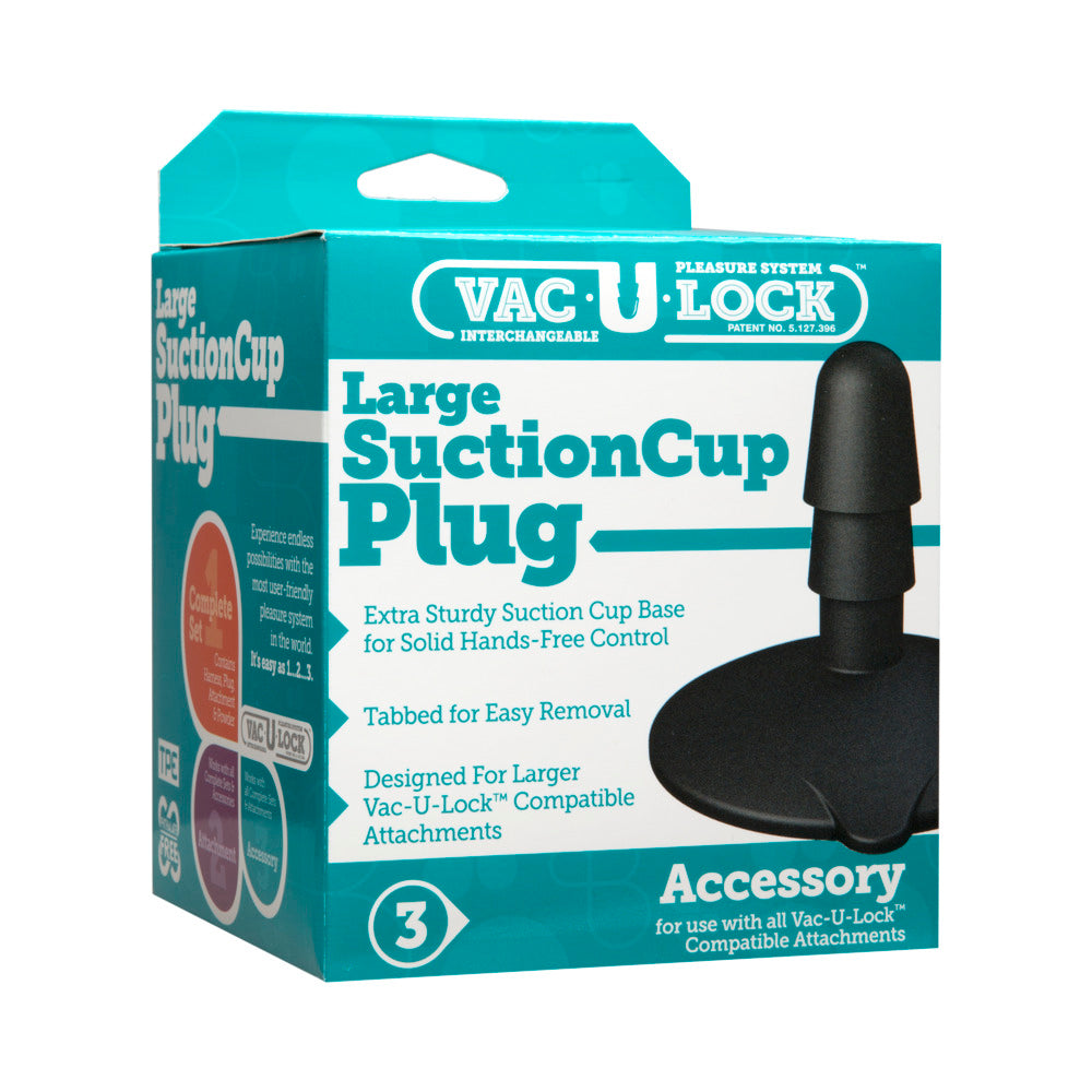Vac-U-Lock Large Suction Cup Plug - Black