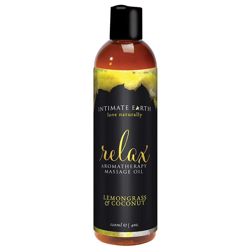 Intimate Earth Aromatherapy Oil Relax-Lemon Grass & Coconut 4oz