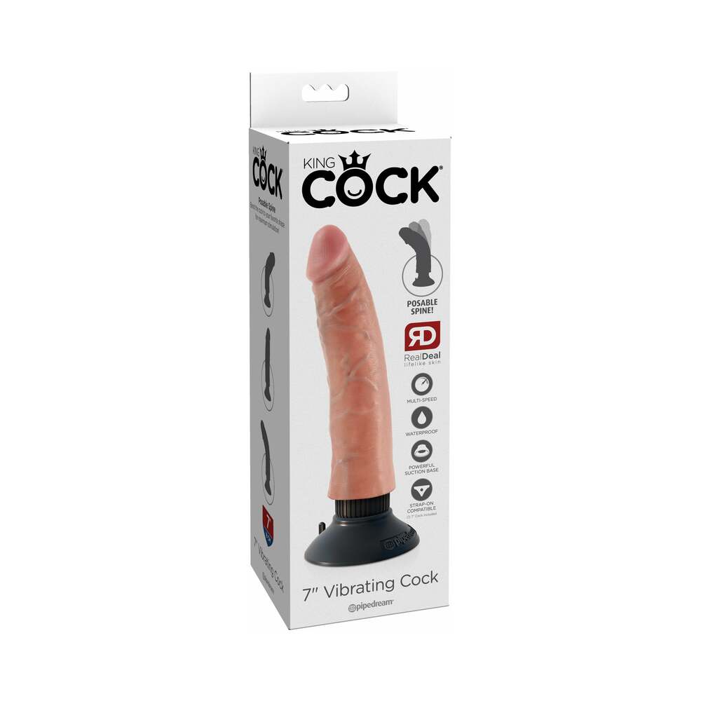 King Cock Vibrating Cock-Light 7"