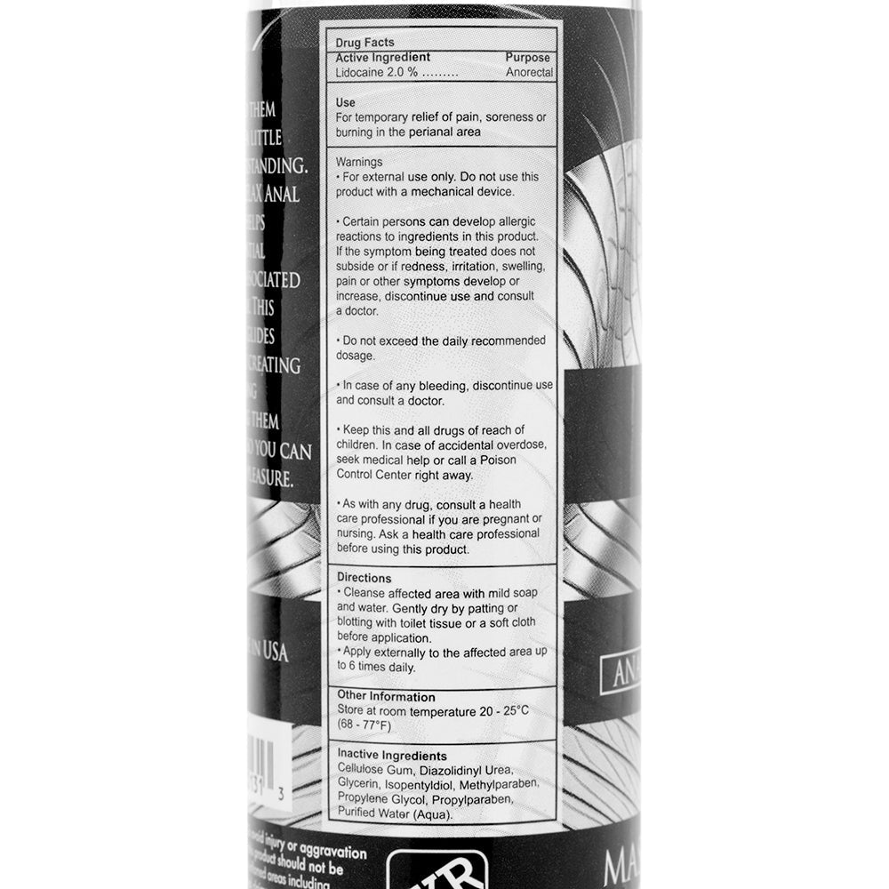 Master Series Ass Relax Desensitizing Lubricant - 4.25 oz