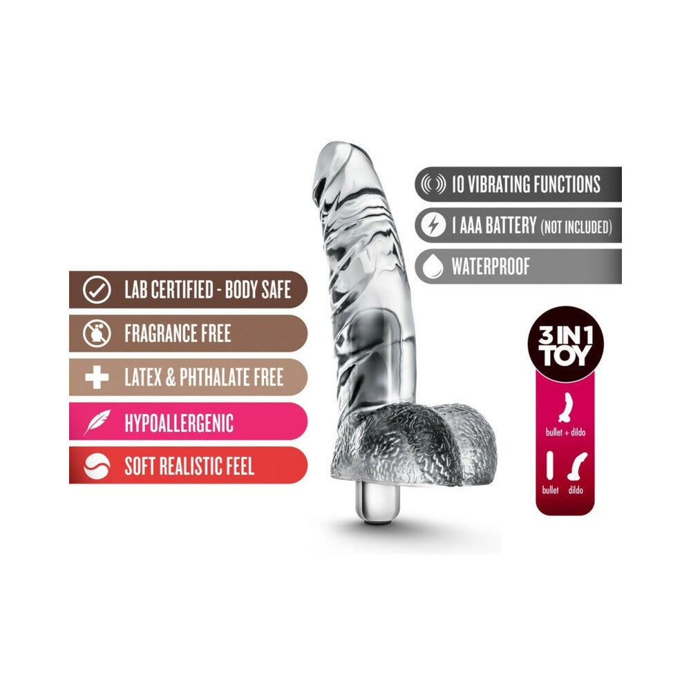 Naturally Yours Vibrating Ding Dong-Clear 6.5"