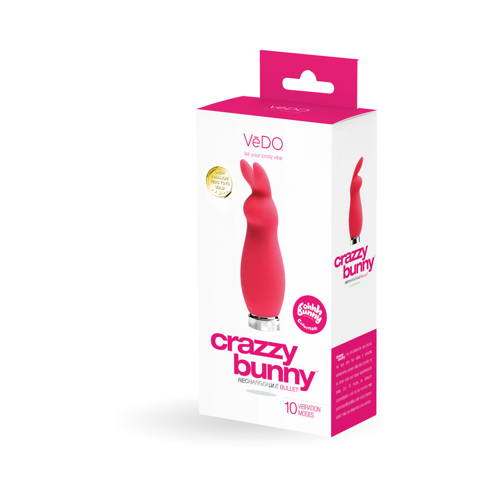 VeDO Crazzy Bunny Rechargeable Bullet - Pretty in Pink