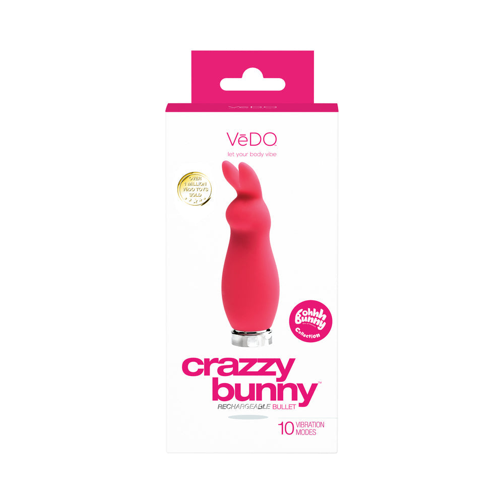 VeDO Crazzy Bunny Rechargeable Bullet - Pretty in Pink