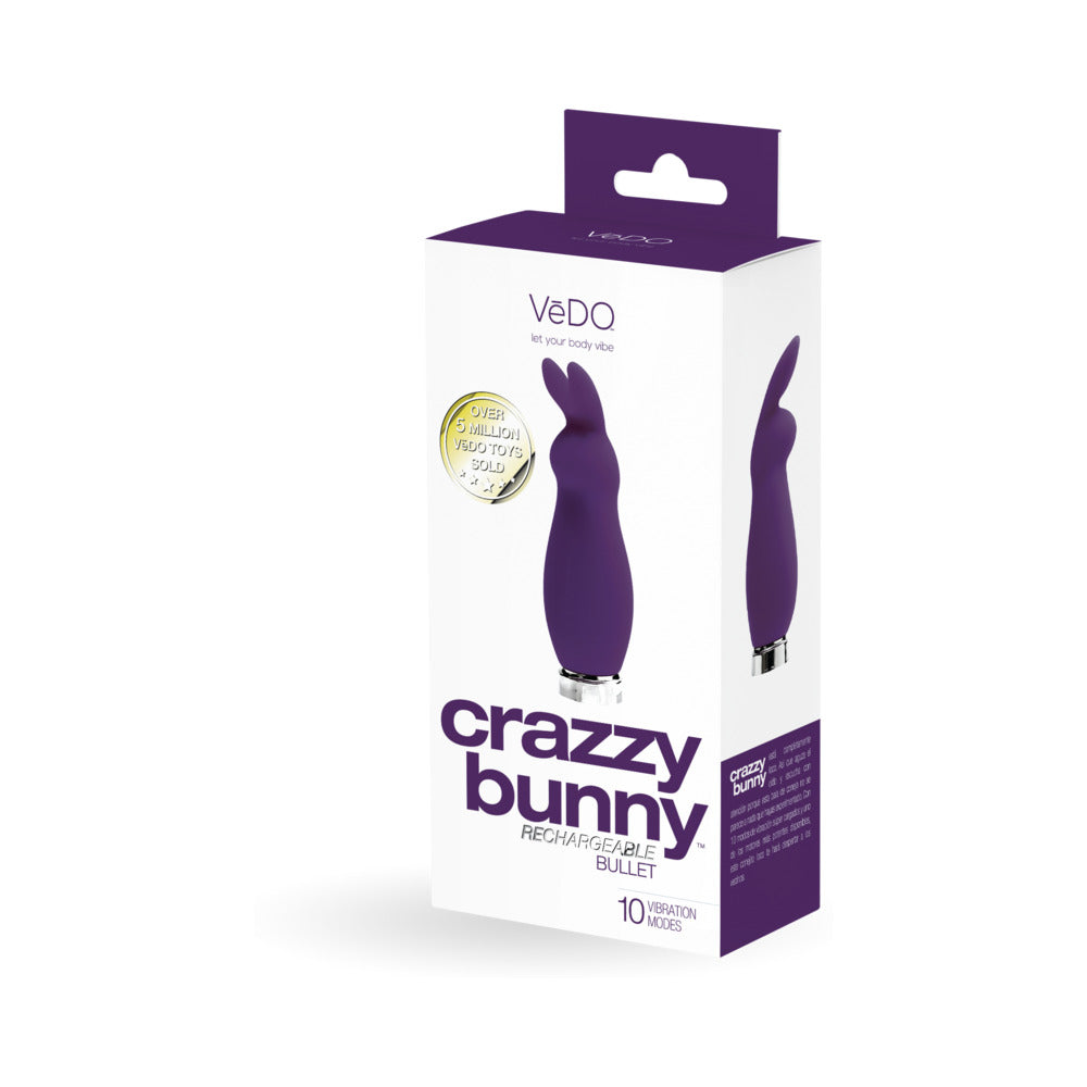 VeDO Crazzy Bunny Rechargeable Bullet - Perfectly Purple