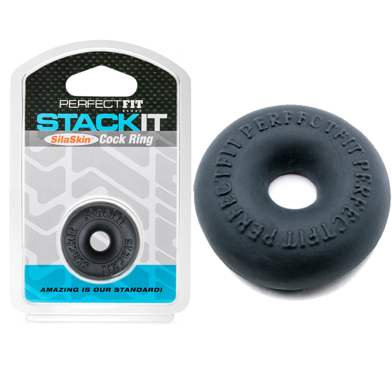 Perfect Fit Stackit Cock Ring - Black