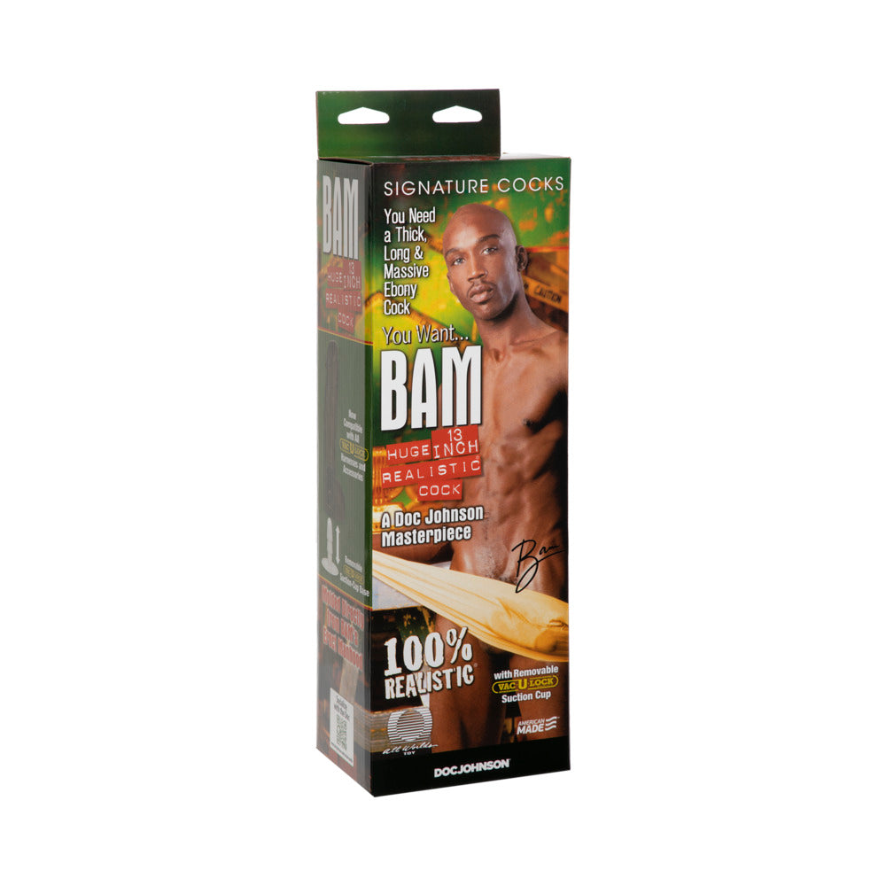 Bam Realistic Dong-Ebony 13"
