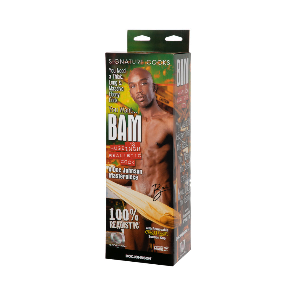 Bam Realistic Dong-Ebony 13"