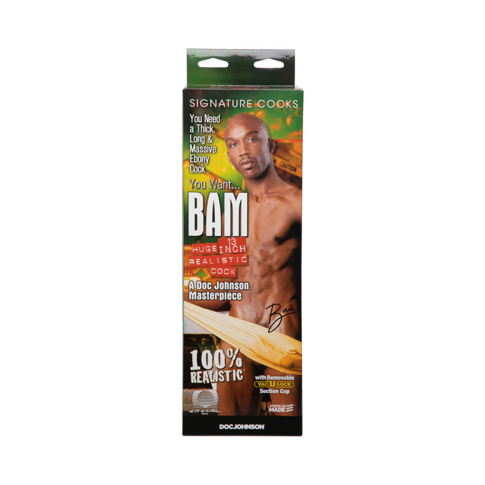 Bam Realistic Dong-Ebony 13"