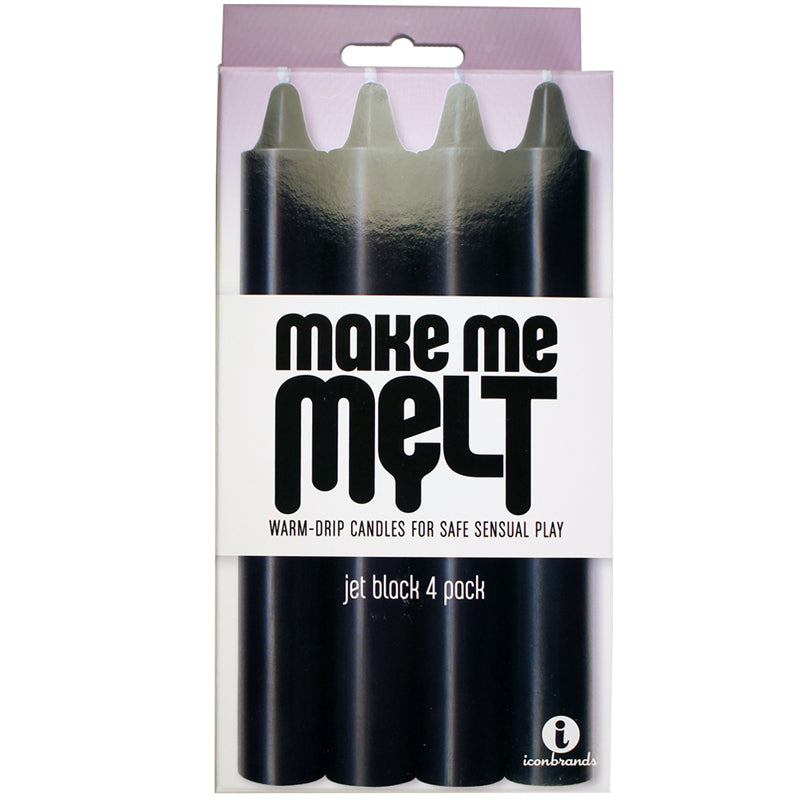The 9's Make Me Melt Sensual Warm Drip Candles - Jet Black Pack of 4