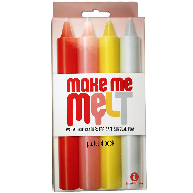 The 9's Make Me Melt Sensual Warm Drip Candles - Pastel Pack of 4