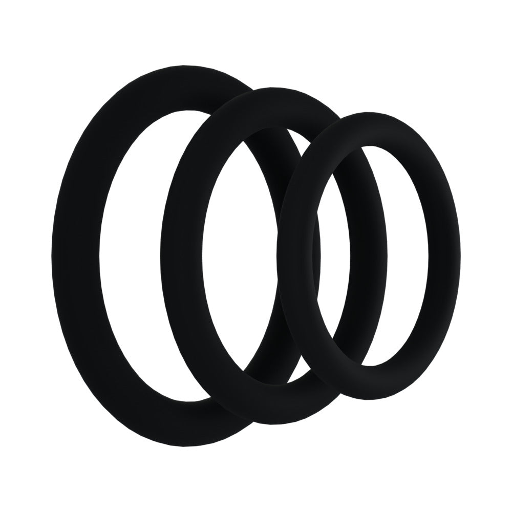 Rock Solid Tri-Pack Silicone Gasket Cockrings - Black