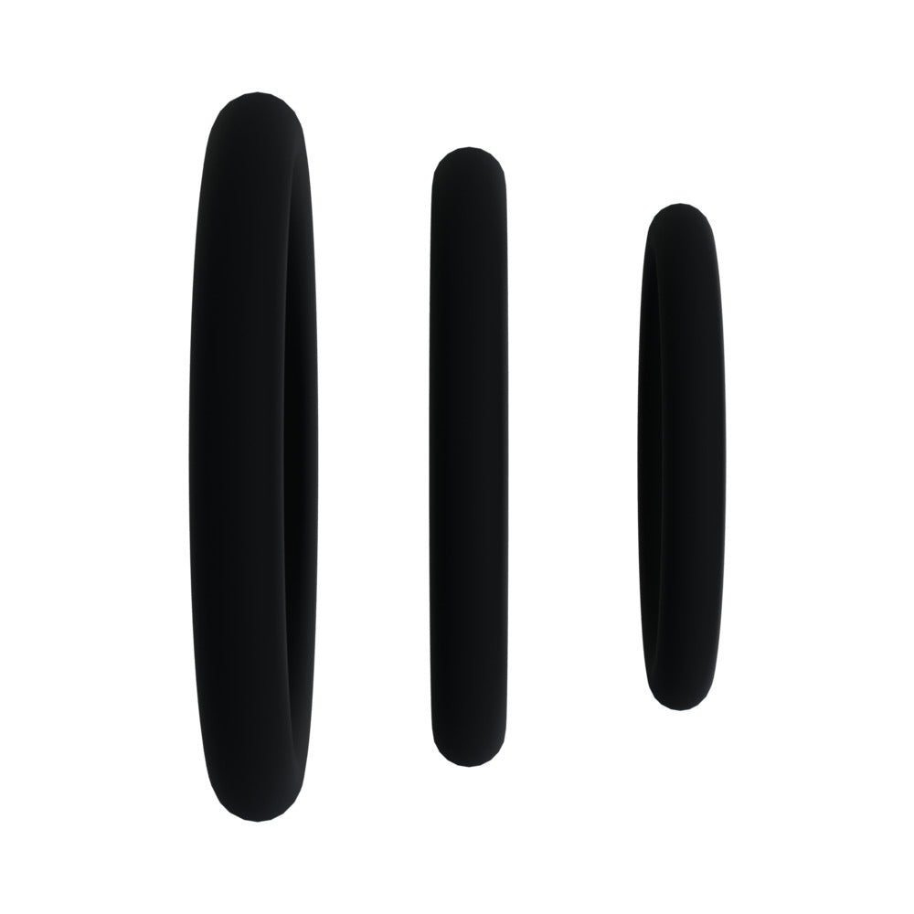 Rock Solid Tri-Pack Silicone Gasket Cockrings - Black