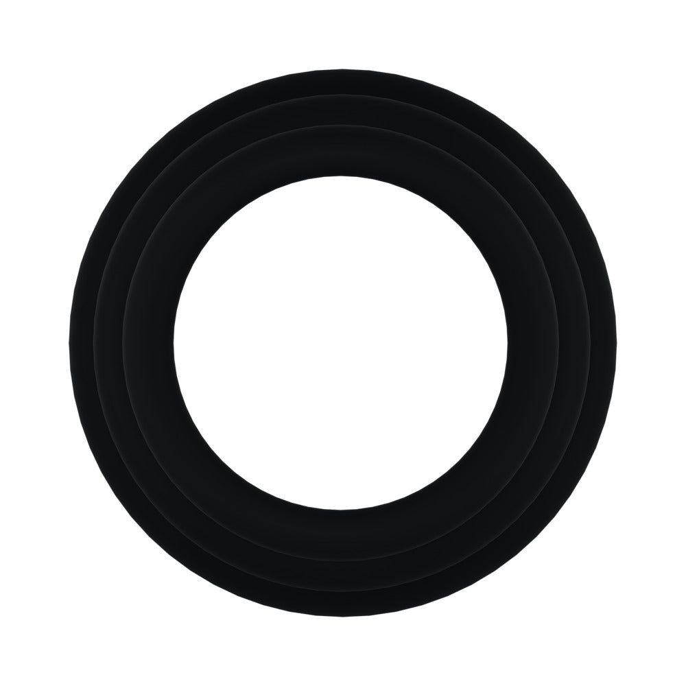 Rock Solid Tri-Pack Silicone Gasket Cockrings - Black