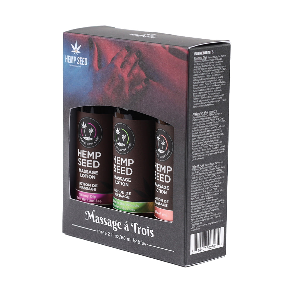 Earthly Body Massage Lotion Trio - 2 oz Isle, Skinny & Naked