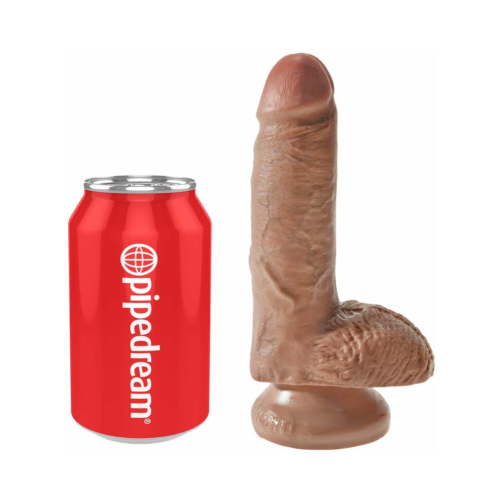 King Cock 7" Cock w/Balls - Tan