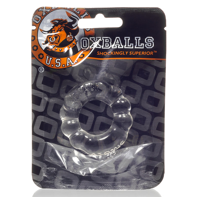 Oxballs Atomic Jock 6-Pack Shaped Cockring - Clear