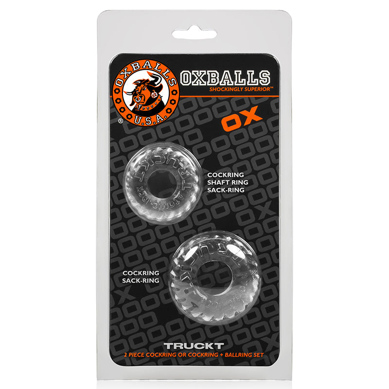 Oxballs TruckT Cock & Ball Ring - Clear Pack of 2